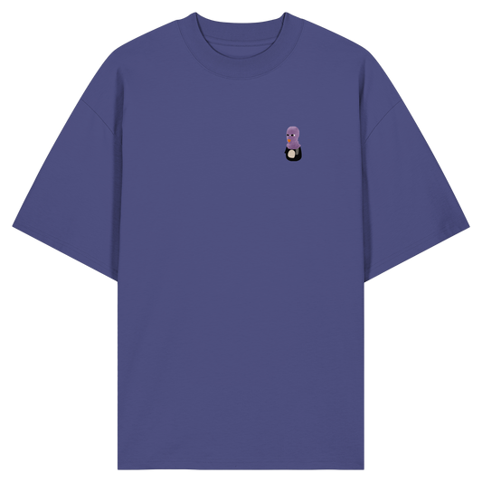 Pingstas FCK HMNS Oversize Shirt lila — Vorderansicht mit kleinem Pinguin-Emblem auf der Brust