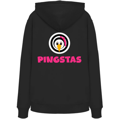 PINGSTAS OG Label Hoodie schwarz, Rückenprint mit Target-Icon und Spray-Schriftzug