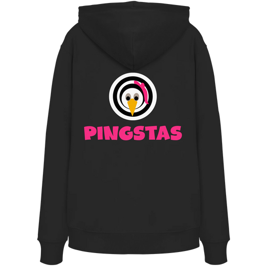 PINGSTAS OG Label Hoodie schwarz, Rückenprint mit Target-Icon und Spray-Schriftzug